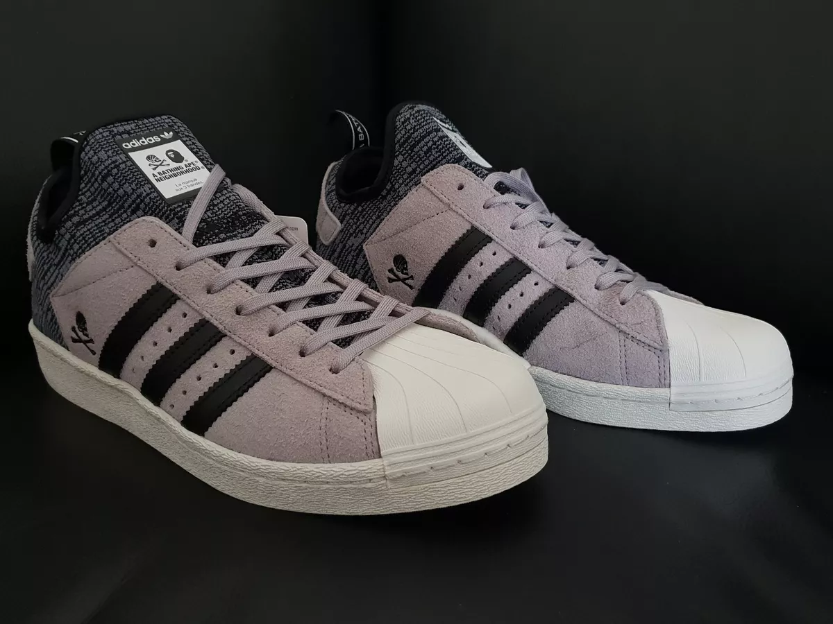 Adidas X Bape X Neighborhood Superstar, Black/Grey, (CG2917), 10 US