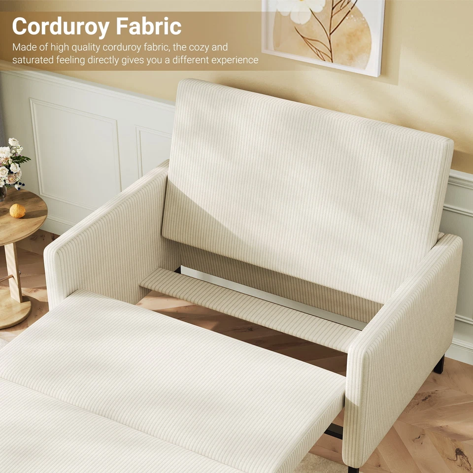 Schlafsofa 2 Sitzer Sofa mit Bettfunktion Faltbar 2er Sofa Loveseat Bettsofa - Bild 3 von 4