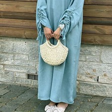 Modest Kaftan Abaya Dubai Women Long Dress Muslim Robe Ramadan Gown Islamic Robe