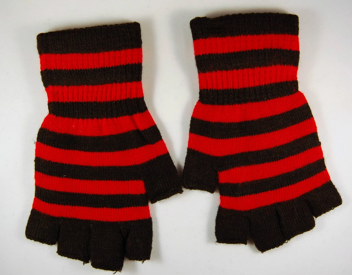 Striped Stripey Magic Unisex One Size Fingerless Gloves Emo Gothic #Punk