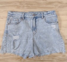 Old Navy High Rise Jean Denim Distressed Shorts Raw Hem Women's Sz 8