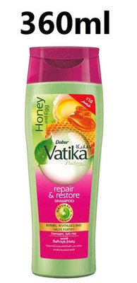 Vatika Naturals Repair & Restore Shampoo Honey Egg Damaged Split Hair Halal 360m