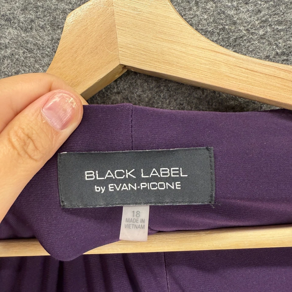 Vestido Black Label Mujer 18 Plus Púrpura Cambio Midi Cuello en V Manga Larga Informal Foto 3 de 4