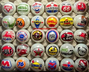 A Super Nice Lot of 30 Gasoline Advertising Marbles