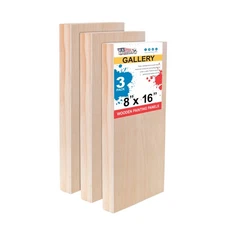 8" x 16" Gallery 1-1/2" Profile Depth Artist Wood Pouring Panel Boards Pack of 3