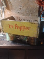 Vintage Dr Pepper wooden soda crate, specifically a "Sturdy-Bilt" model...