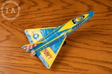 Vintage Japanese Tin Litho US Navy Jet Plane Toy