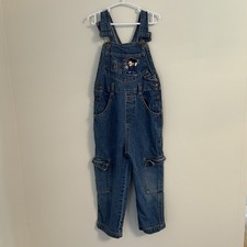 VTG Mickey Mouse construction boys denim overalls 4T classic 90s blue Disney