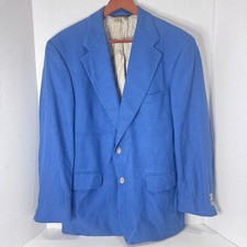 Brooks Brothers Blue Silk Blazer Jacket Vintage Made in USA