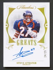 STEVE ATWATER 2020 PANINI FLAWLESS GREATS GOLD DENVER BRONCOS AUTO AUTOGRAPH /25