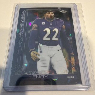 2025 Topps Chrome SAPPHIRE Derrick Henry Black IV Image Variation /10 Ravens 