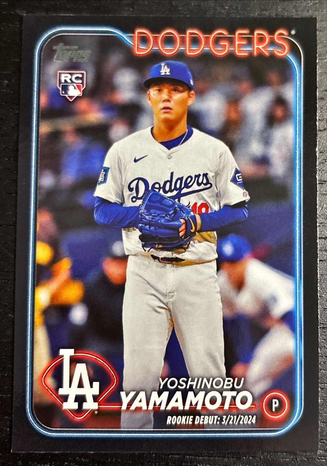 2024 Topps Update Yoshinobu Yamamoto Black Rookie Black /74 #US149 Rookie Debut