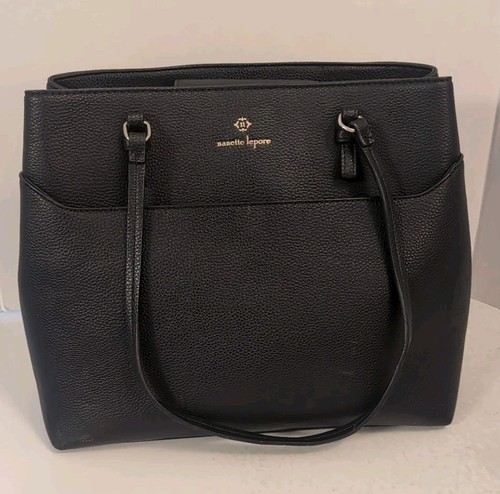 Nanette Lepore Daria Black Vegan Tote/ Handbag - Great for Traveling!