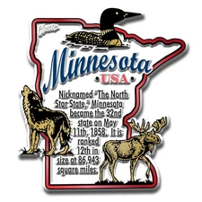 Minnesota Information State Magnet by Classic Magnets, 2.6" x 2.9"