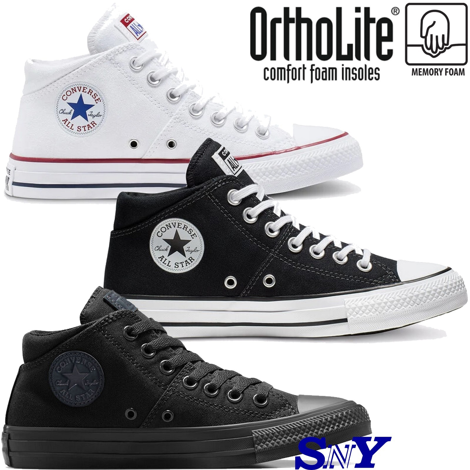CONVERSE Women’s Chuck Taylor All Star Madison Mid Top Shoes Ortholite Insole CONVERSE Women’s Chuck Taylor All Star Madison Mid Top Shoes Ortholite Insole