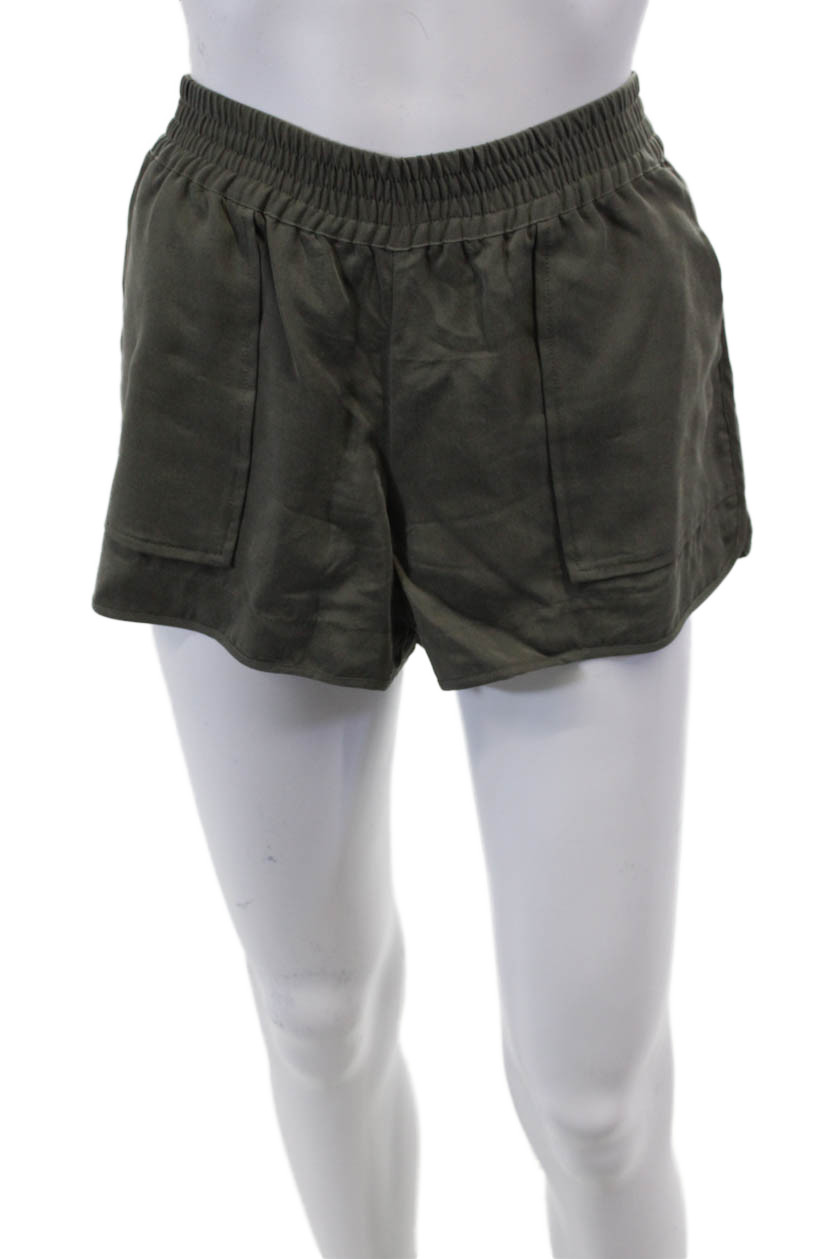 Joie Womens Ruched Elastic Waist Slip-On Casual Mini Shorts Green Size XSFree Shipping in US $100+ Orders | $6.95 Orders Below