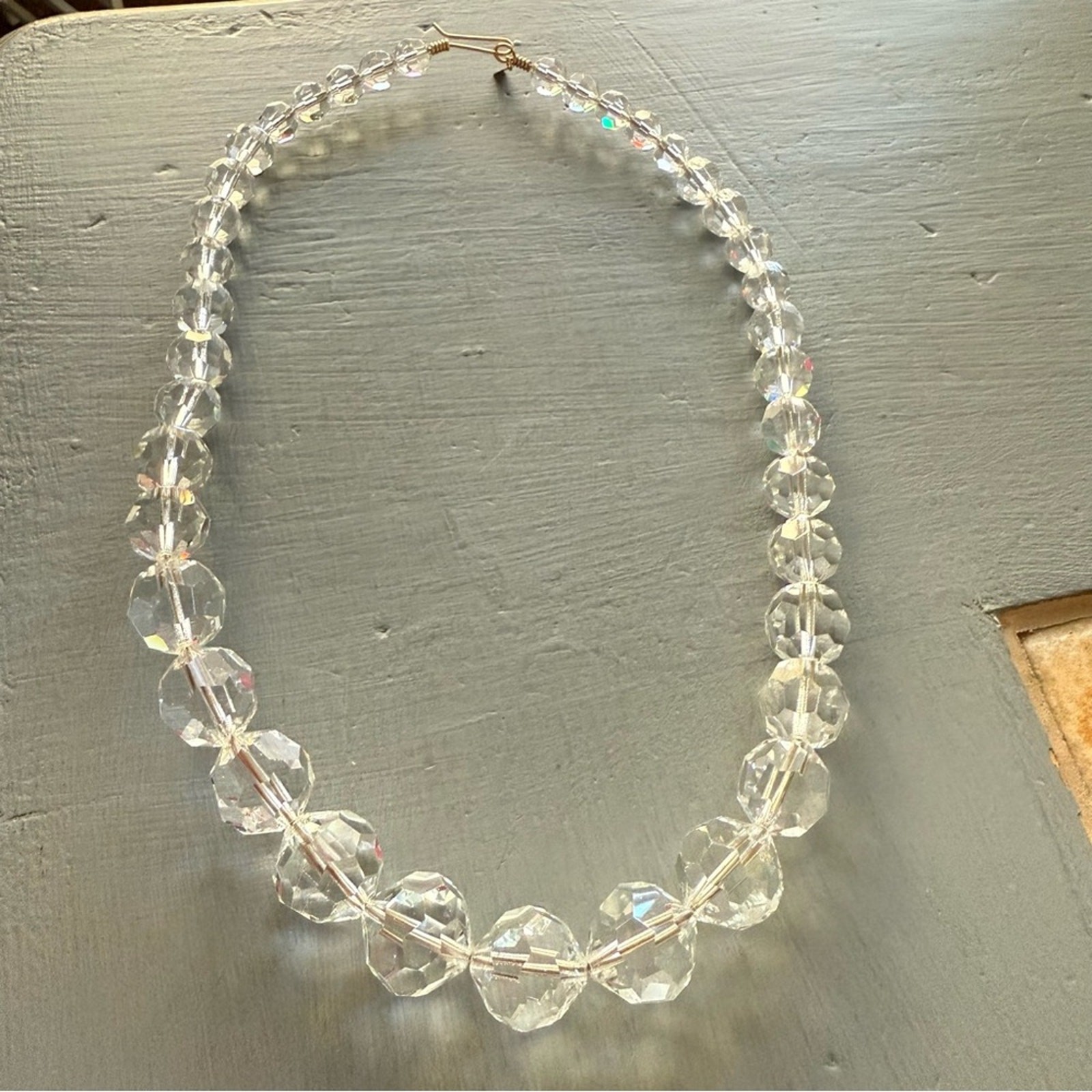 Basia Statement Clear Beaded Necklace - image 7