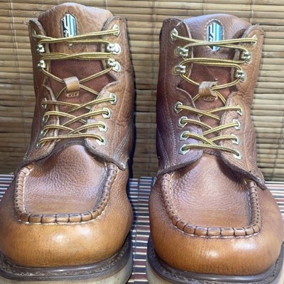 CACTUS 622M Moc-Toe  Men s Size 12 Tan Goodyear Welt EV Leather Work Boots