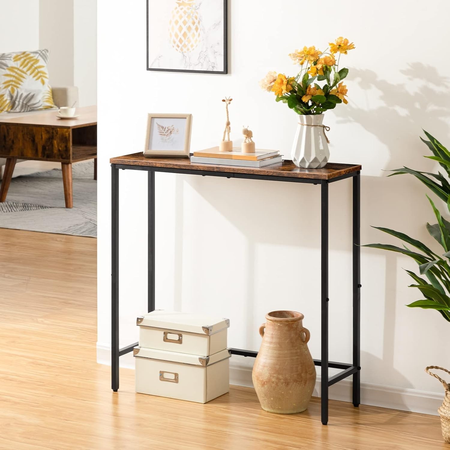 Table d'appoint gain de place 75x24 cm pour optimiser les petits espaces