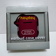 heyday Earbud Case Cover w/ Carabiner for Apple AirPods Gen 1  2 Red