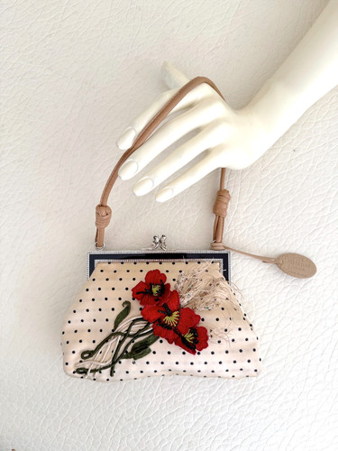 Valentino Garavani Satin Pochette – Leather Strap, Floral Embroidery