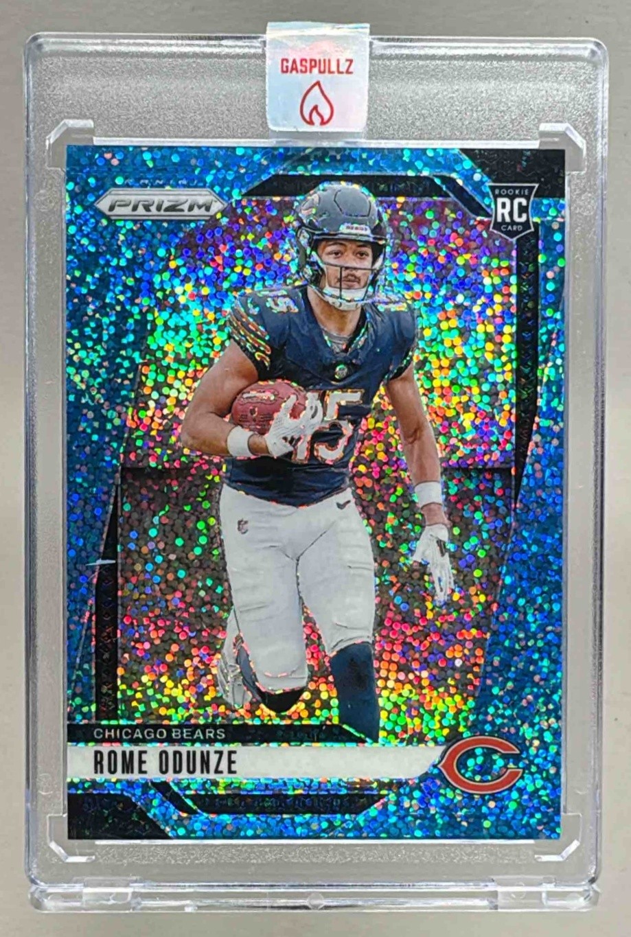 Rome Odunze 2024 Panini Prizm #385 Blue Sparkle Rookie RC /96