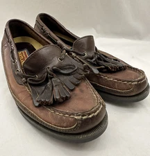 Sperry Mens Loafers Top Sider Wetlands Brown Leather Boat 9M