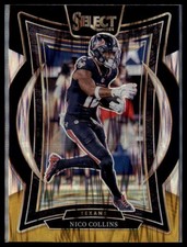 2024 Panini Select #86 Nico Collins Black & Gold Prizm Shock