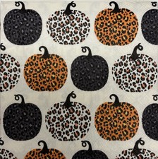 two Individual Pumpkin Halloween beverage paper napkins decoupage Fall Harvest