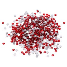SS3/1440Pcs Glass Diamante Rhinestone, Man Made Gems, Light Red