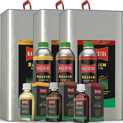 Ballistol Balsin Schaftöl hell, dunkelbraun rotbraun zur Waffenpflege Holzpflege