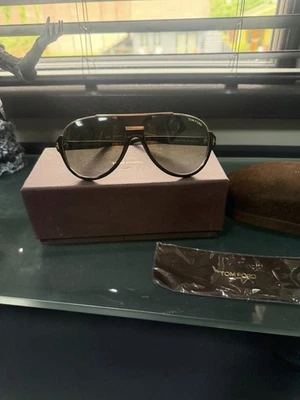 Tom Ford Sunglasses Dimitry Black Gold Green Pilot TF 334 FT0334 01P 59mm - Image 1 of 4