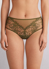 NEW Intimissimi Imaginary Journey High-Waisted French Knickers Green Size S