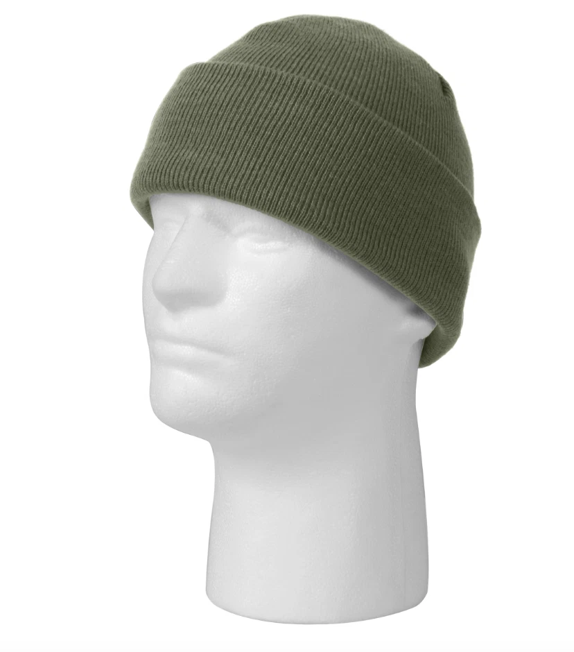DELUXE FINE KNIT WATCH CAP BEANIE IN FOLIAGE GREEN