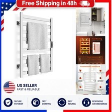 Colliford Towel Warmer 8-Bar Wall-Mounted Heated Rack 304 Steel Timer
