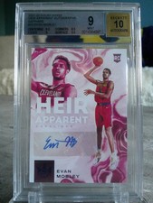 Evan Mobley 2021-22 Court Kings Heir Apparent Sapphire 4/25 BGS 9 Auto 10 Rookie