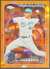 2024 TOPPS CHROME SAPPHIRE JESUS LUZARDO ORANGE REFRACTOR #3/25 MARLINS