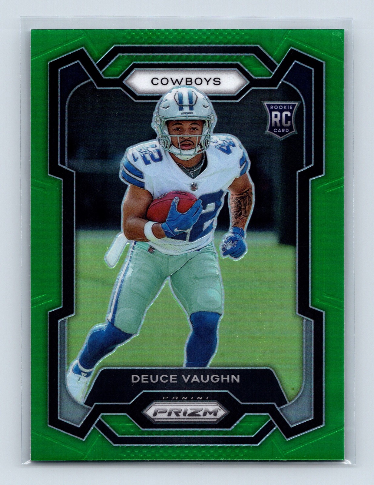 2023 Panini Prizm #324 Deuce Vaughn Green Prizm Rookie