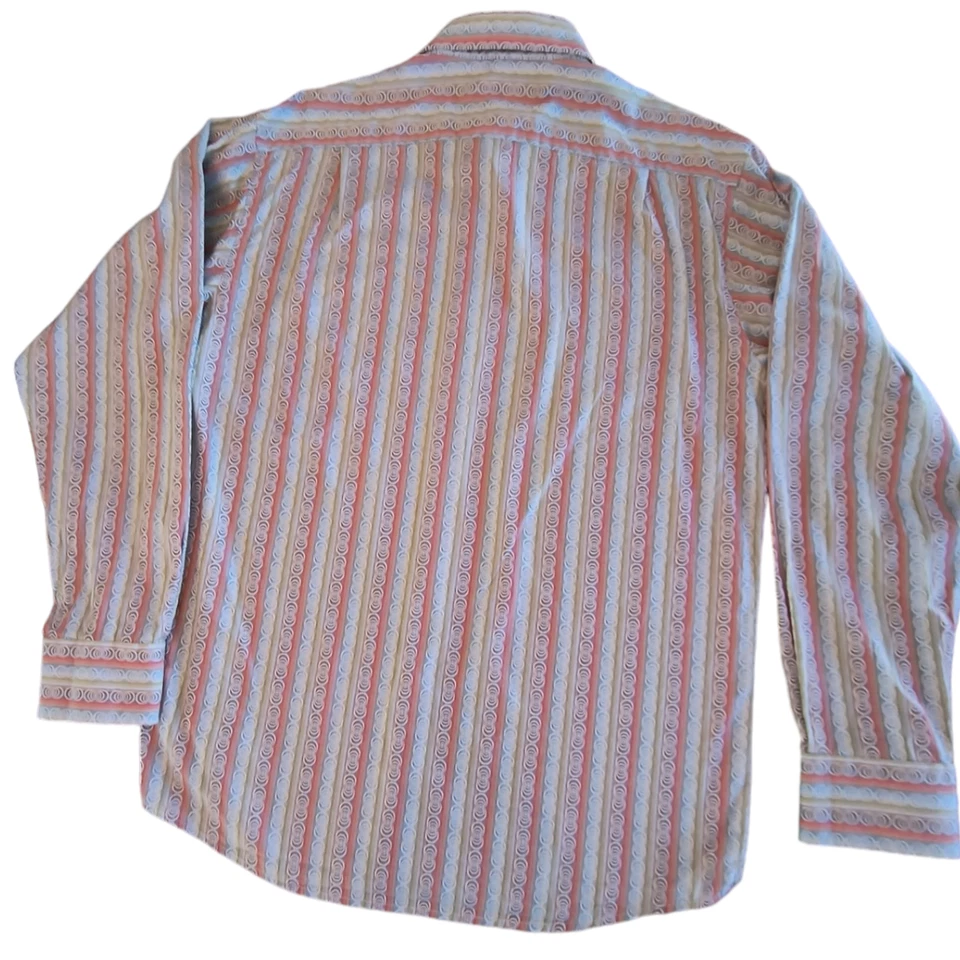 Camisa Luchiano Visconti Negra Puño Abatible Para Hombre L Rayas Abotonadas Manga Larga  Foto 4 de 4