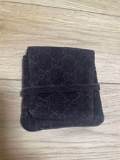 GUCCI Dark Brown Velvet Small Item Case