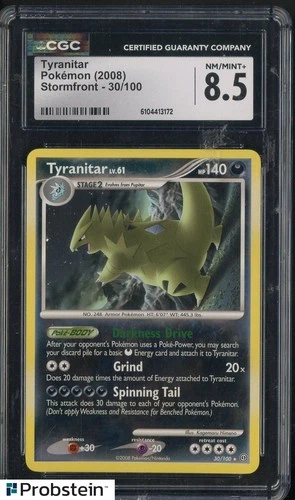 2008 Pokemon Stormfront #30 Tyranitar CGC 8.5 NM-MT+