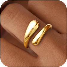 Non Tarnish Gold Chunky Rings for Women, Gold Statement Dome Rings Stacking Silv