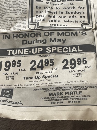 1991 Daily News Journal Vintage Ads Ezra’s; Jr’s Foodland, Murfreesboro TN - Picture 7 of 8