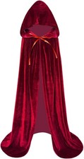 Kids Velvet Cloak Cape With Hooded For Halloween Christmas Cosplay Costumes