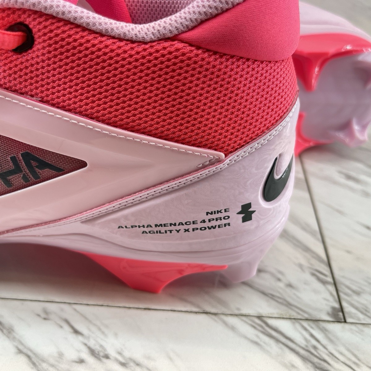 Nike Alpha Menace 4 Pro NRG Racer Pink Football Cleats Mens Size