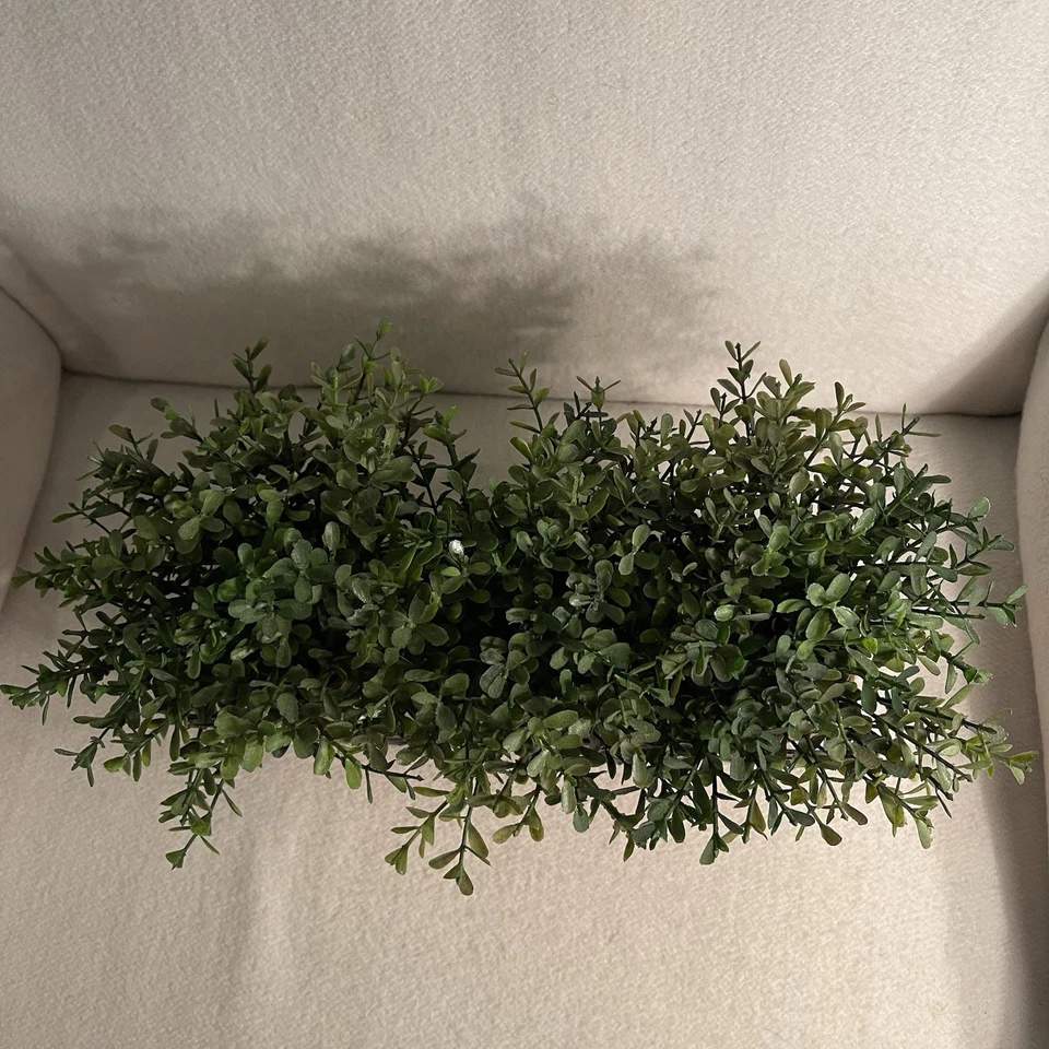 Home Decor 3 Potted Faux Boxwoods In Metal/ Wire Basket - Image 3 of 4