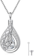 Sterling Silver Celtic Knot Cremation Jewelry Urn Necklaces for Ashes for Women