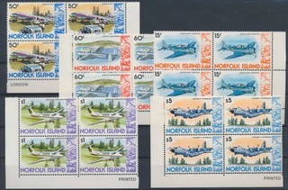 LT01914 Norfolk Island aviation aircraft airplanes blocks of 4 MNH
