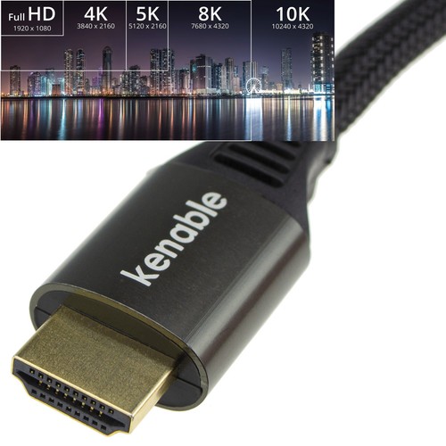 Certyfikowany pleciony kabel HDMI 2.1 Ultra HighSpeed 8K@60/4K@120 48Gbps metalowe wtyczki - Zdjęcie 17 z 20