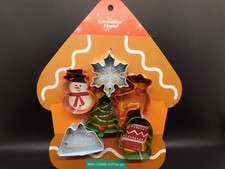 December Home Mini cookie cutter set Snowman,snowflake, tree, mitten 6pc